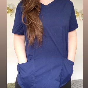 Navy Blue Scrub Top